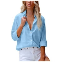 Bluza za prodaju za žene Dressy Casual Solid Color Vintage Bluuses & Dutter-down Košulje rever ovratnik