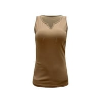 B91XZ Ženske vrhove Dressy ženske ljetne bluze bez rukava slim fit casual tenk za žene crne, s