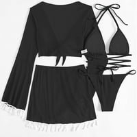 Fanxing Clearence ponude Ženski kupaći kostim Casual Dugi rukav Visoki struk Bikinis set Summer Beach