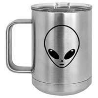 OZ TUMBLER šolja za kavu Putna čaša sa ručkom i poklopcem Vakuum izolirana nehrđajući čelik vanzemaljska glava