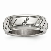 Mia Diamonds od nehrđajućeg čelika polirana perla ušunjena veličina prstena - 10