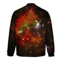 GUZOM Muška modna pulover u pulover u okruglom vratu Univerzum 3D Ispis Jesen Ležerne dukserice
