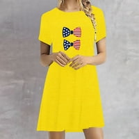 Finelylove casual haljina Bodycon haljine za žensku košulju haljina kratki kratki rukav cvjetni žuti