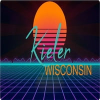Kieler Wisconsin Vinil Decal Stiker Retro Neon Dizajn