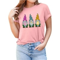 Vučeni ljetni vrhovi za žene, sretne uske košulje žene slatke zečje jaja grafičke teže se viseći sa mojim peepom tiskanim vrhovima ružičastog, xl
