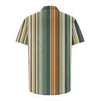 Vintage Striped Ispiši ljetne majice za muškarce etnički stil Zapadne majice Labavi kratki rukav dolje