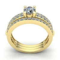 Originalni 0,75ct okrugli rez Diamond Dame Accent Solitaire Golvers Angažovanje prstenasto 14k ruža,