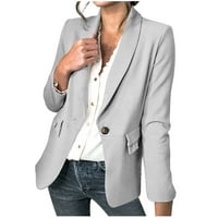 Leesechin ženska jakna za blejzer tanak dugme tanko dugme dugih rukava na dugim rukavima majica s bluzama