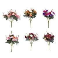 Lierteer Head Bouquet Artificial Rose Cvjetni list Sažeti kućni vjenčani ukras