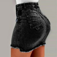 Feternal Women Modne ljetne kratke traperice traper ženski džepovi umivati ​​mini suknje za žene za