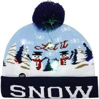 Light up božićni šešir LED svjetlosno pletene panie LED pleteni snjegović tisak Beanie Xmas topla kapa