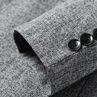 Symoidni muški blejni kaputi i jakne - jednokradna modna ploča Poslovna povremena odijelo od vune kaputa siva l