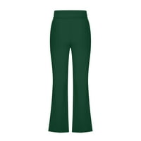 Ne propustite Himeway Palazzo pantalone za žene Ležerne prilike nagnutih hlača s niskim strukom Slim Fit Solid Color Flare Hlače Workout Yoga Atletičke hlače Loungewer Green XL