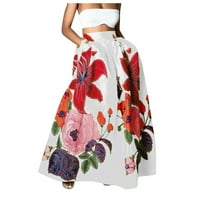 DrpGunly suknje za žene Trendi ljetni boemski cvjetni print High struk plaža Maxi suknja Maxi suknja