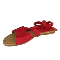 B91XZ sandale za žene Dressy ljetni uže Ženske sandale Šuplje veličine Moda Veliki remen Roman ženske sandale crvene boje, veličine 7.5