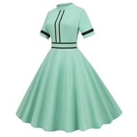 Outfmvch plus Veličina haljina za žene Casual Haljine s kratkim rukavima Swing Haljina za čaj Vintage