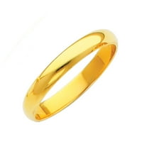 Jewels 14k Žuto zlato Solid kupola Tradicionalna udobnost Fit običan ženski vjenčani prsten Veličina 9