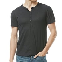 Košulje za muškarce Henley za muškarce Casual Sport Short rukav majica u majici Ljeto Torbed-Fit pamuk čvrste majice