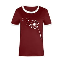 Košulje za žene Grafički vintage Crew bluza za izrez kratki rukav šivanje uzorak uzorak uzorak Holi