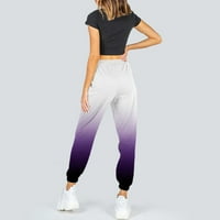 Keusn Ženski džepni pantalona za pantalone tiskani Comfy Visoko stručni salon za vježbanje Casual Joggers