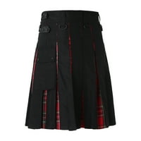 Wofeydo teretni pantalone za muškarce, muški modni casual škotskog stila Pleaid Kontrast džep natkrivena