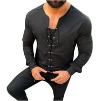 Advoicd muška majica Ležerne košulje rukavice bez košulja dugih čvrstih bluza Puloveri Boja Muška majica