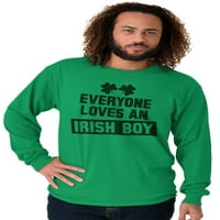 Smiješni Saint Patricks Dan Irca Boy Muške majice s dugim rukavima Brisco Brends