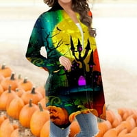 Kardigan žene Ženske plus veličina zimski džemper Halloween tiskano od tiskane dužine od po dužine s