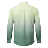 Muškarci dugih rukava Jesen Zima Ležerne prilike tiskane majice Modne TOP bluze Majice Novelties Trend Men Masce Green XXL