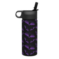 Halloween Purple šišmiši OZ Boca vode sa slamkom izoliranim bocama za vodu od nehrđajućeg čelika
