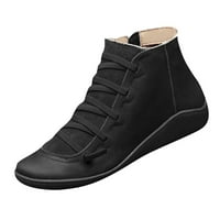 Honeeladyyy ženske ležerne ravne kožne retro čipke cipele sa bočnim patentnim zatvaračem plus cipele cipele crno čišćenje ispod 5 $