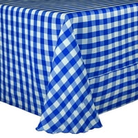 Ultimate Tekstilni oval Poliester Gingham Checkered Stolcloth - za piknik, vanjsku ili zatvorenu upotrebu, kraljevska i bijela