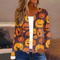 Ženska moda Slim Ležerne Halloween Print Cardigan jakne s dugim rukavima