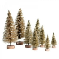 Naiyafly umjetna mini božićna stabla mali borovni snježni drveće sa drvenim osnovnim ormarima u ukrasima