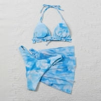 FESFESFES set kupaći kostimi za žene Tie-Dye Halter bikini sarongs Cover Up kupaće kostimi