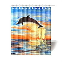 Životinjski delfin sa oceanskom zalaskom za sunčanje Slikarstvo Vodootporni poliesterski tkanini za