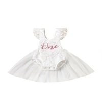 Baby Girl One 1. rođendan Outfit Princess Carfle RUFLE ROMPER TULLE TUTU Dress BodySuit Party haljina