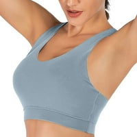 Bralettes za žene plus veličina joga bluza bez rukava hladno rame Tenkovi na vrhu Modni grudnjak Push up Bras Grey l