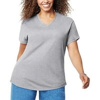 Ženska modna casual bluza plus veličina čvrstog majica V-izrez kratki rukav