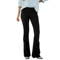 Odjeća za ženske poslovne casual pantalone odijelo ženske čvrstog struka Slim Fit Corduroy flared pantalone