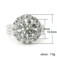 Clearance Luksuzni i elegantni dijamantni cirkon bijeli prsten za otvaranje ženskih dame nakit