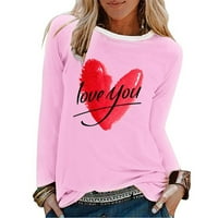 Žene s dugim rukavima Okrugli vrat slova, pulover, ležerna majica visoke ženske košulje pamučne majice