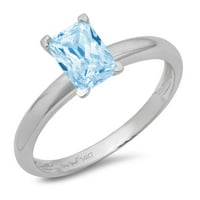 1CT smaragdni rez plavi simulirani dijamant 14k bijeli zlatni angažman prsten veličine 9,75
