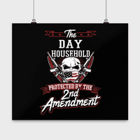 Prezime Dan Poster - Domaćinstvo zaštićeno 2. drugom Amandmanom - Personalizirani ljubitelji pištolja Pokloni sa danom Porodično Prezime Zidni dekor