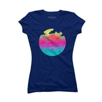 Tropsko ostrvo Summer Beach Whale Juniors Royal Blue Graphic Tee - Dizajn ljudi XL
