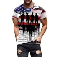 Majica američke zastave muške majice Muške majice vrhovi kratkih rukava Crew vrat muške polo majice