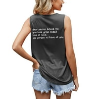 Žensko modno pismo štampanje okrugle vratne majice bez rukava TOP ljetni pulover