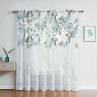 Avamo paneli za Curtains Voile Cheer Panel Prozor zavjese zavjese Vintage Dodir Decor Dug šipka Stil-4