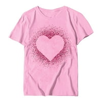 Penskaiy ženska modna majica za kratkih rukava s kratkim rukavima Bluza labavi ljetni košulje i bluze XL Pink ljetni posao