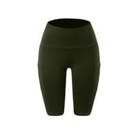Ženska vježba Joga kratke hlače Sokalna boja meko rastezanje trčanja plesne odbojke kratke hlače vojska zelena veličina XL